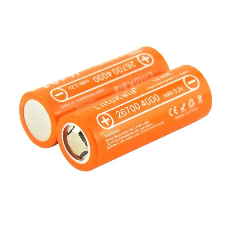 LiitoKala Lii-40E 26700 4000mAh LiFePO4 Rechargeable Battery – 3.2V High Discharge Cell - Image 3