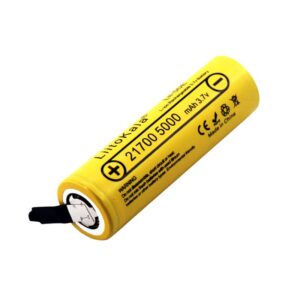 LiitoKala Lii-50E-N 21700 5000 mAh Nickel-Tab Li-ion Battery – Flat Top Cell for E-bike and Solar Pack Assembly