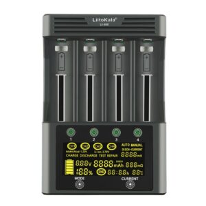 LiitoKala Lii-600 4-Slot Smart Charger for Li-ion and NiMH Batteries 18650 26650 14500 with Discharge Test