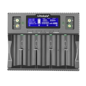 LiitoKala Lii-D4XL 4-Slot AC/DC Smart Charger for Li-ion LiFePO4 NiMH and 9V Batteries 18650 26650 21700