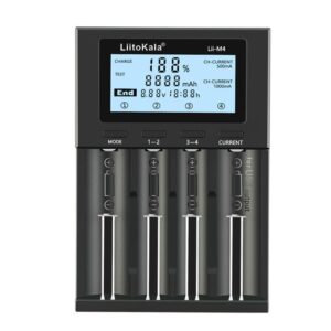 LiitoKala Lii-M4 USB 4-Slot Smart Charger for Li-ion and NiMH Batteries 18650 26650 14500