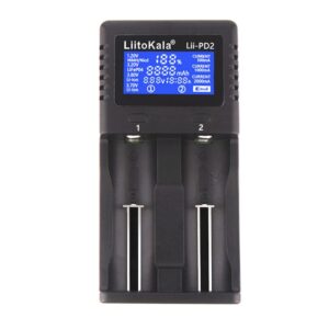 LiitoKala Lii-PD2 Dual-Slot AC/DC Smart Charger for Li-ion LiFePO4 IMR and NiMH Batteries 18650 26650 21700