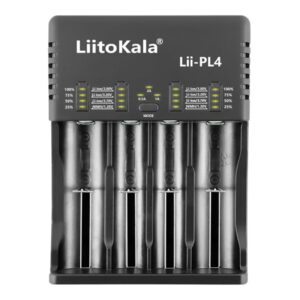 LiitoKala Lii-PL4 4-Slot AC/DC Smart Charger for Li-ion and NiMH Batteries 18650 26650 21700