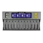 LiitoKala Lii-S12 12-Slot Multi-Chemistry Smart Charger for Li-ion LiFePO4 NiMH Batteries 18650 26650 21700