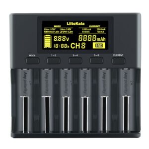 LiitoKala Lii-S6 6-Slot Intelligent NiMH NiCd Battery Charger with AC Input for AA AAA Rechargeable Batteries