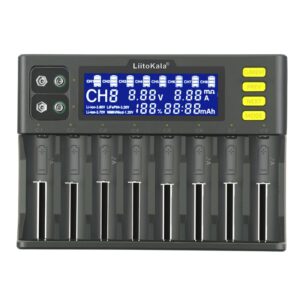 LiitoKala Lii-S8 EU 8-Slot Intelligent Charger for Li-ion LiFePO4 NiMH and 9V Batteries 18650 26650 14500