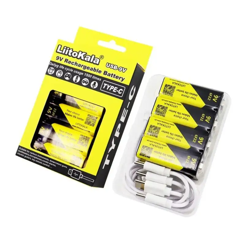 LiitoKala USB-9V 1100mAh Type-C Rechargeable Li-ion Battery - Image 4